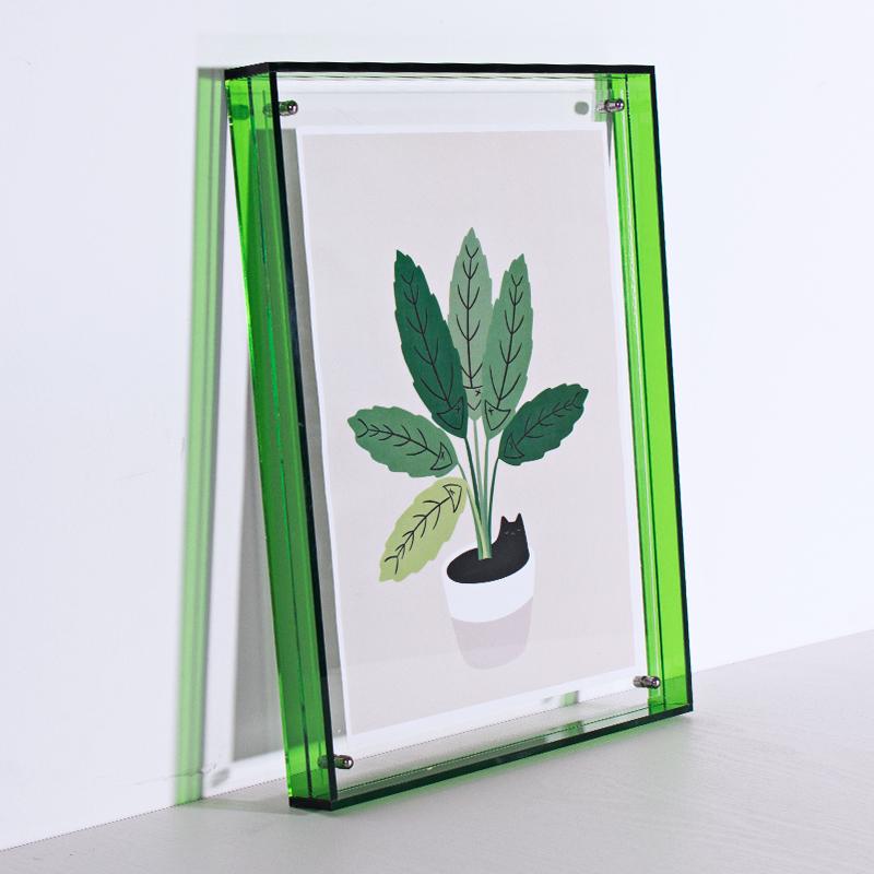 Color Acrylic Photo Frame Picture Frame and Acrylic Decorative Tray - Horizontal and Vertical Formats for Tabletop/Wall Display