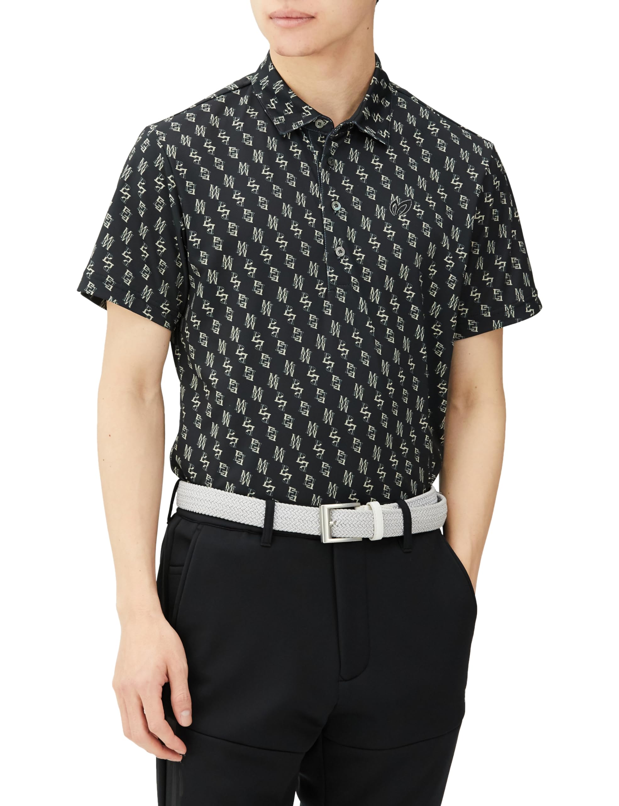 

Master Bunny Short Sleeve Polo Shirt Bias for Size 5 Men s (MBE Print, Breathable) Golf, [L], 758-3260805 010_Black