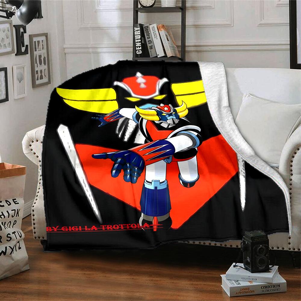 1pc UFO Robot Grendizer8 Blanket, Gift, for Men and Women, Soft Blanket, Good for Sofa Bed Couch Travel, Lightweight Flannel Blanket