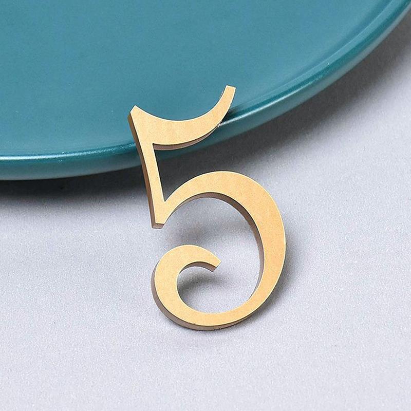 0-9 Acrylic Self Adhesive House Number Sticker Frosted Silver Gold Color Doorplate Home Door Plaque Numbers Sign New