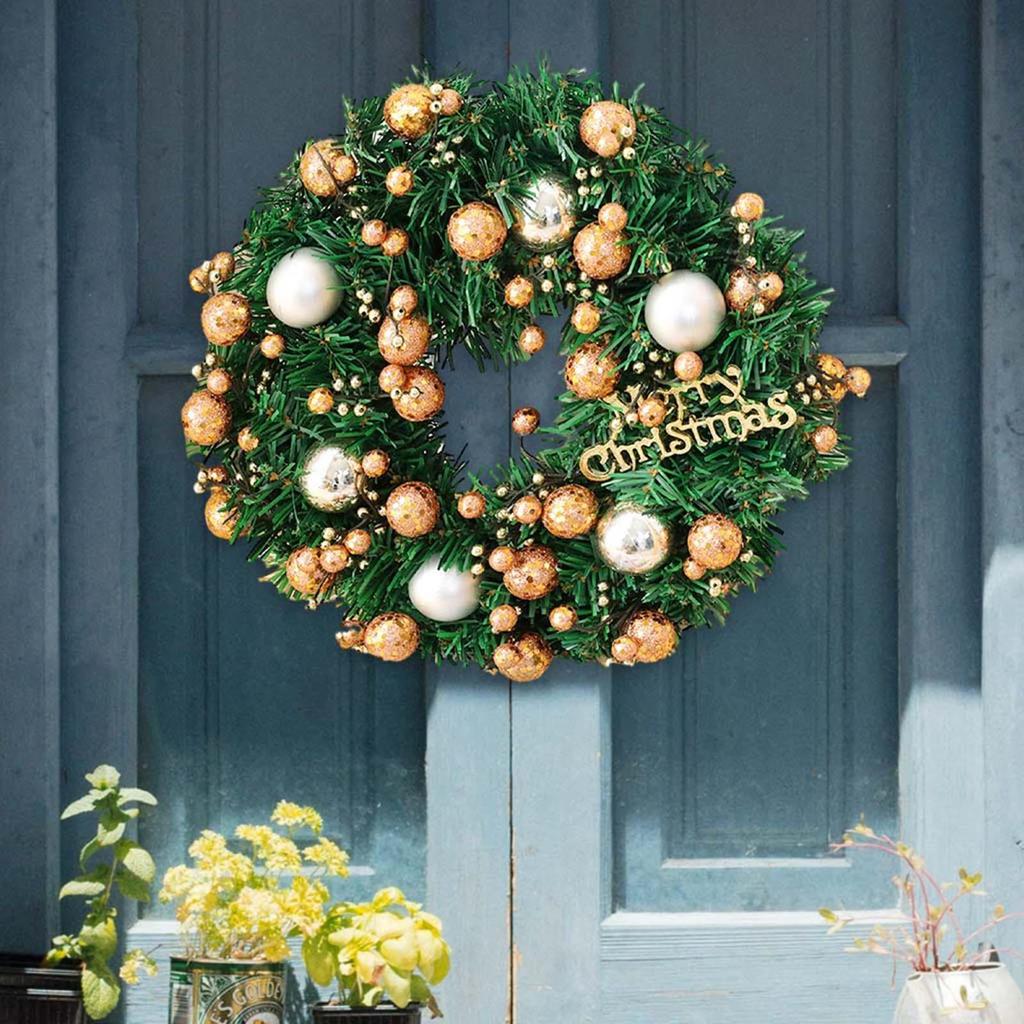 Artificial Christmas Wreath Holiday Ornaments Home Decor Christmas Decoration for Window Party Farmhouse Porch Celebration