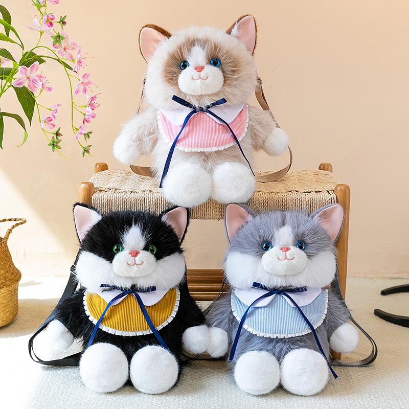 Running Simulation Cat Doll Plush Backpack - Birthday Gift for Girls