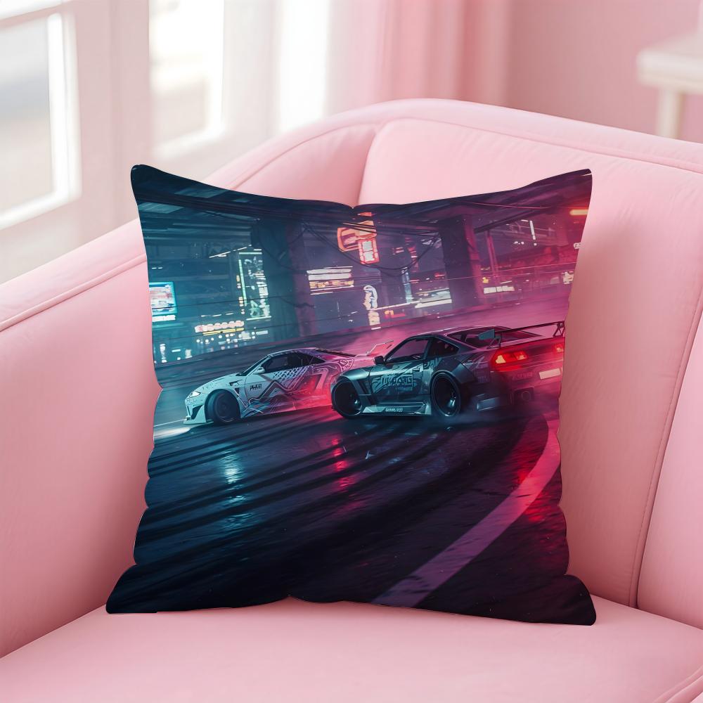 Film FFast Furious Cushion Cover Pillow Case Ultra Soft Skin Friendly Fabric Cloud Like Comfort Concealed Zipper