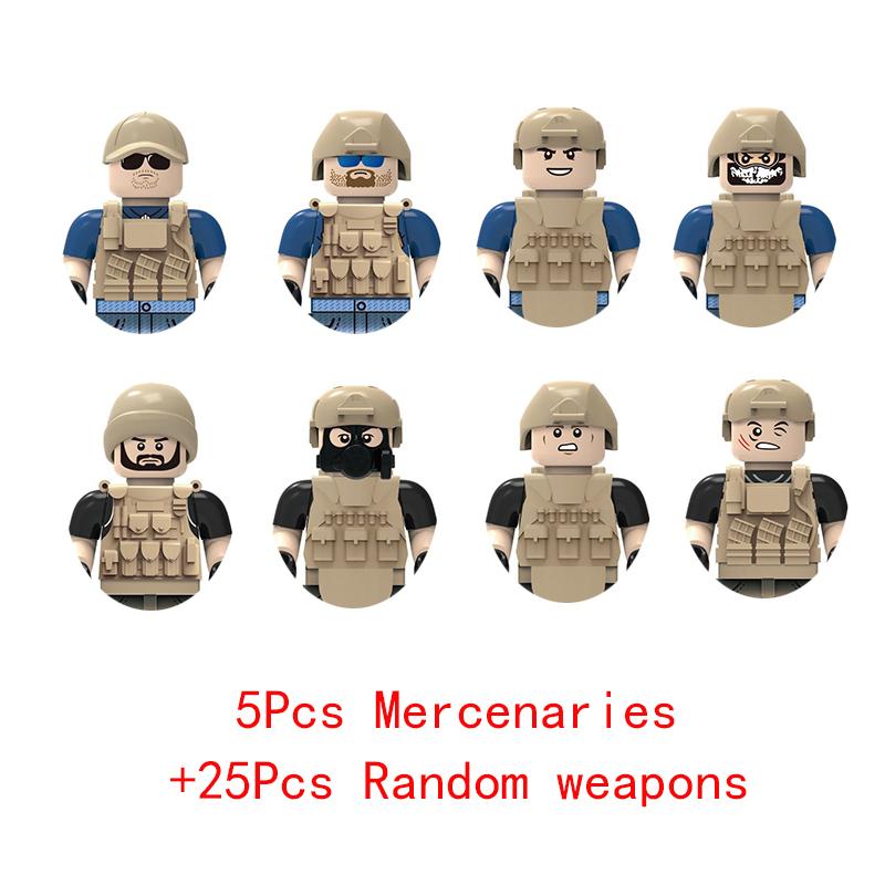 Militär Spezialeinheiten Polizei SWAT Gangster Waffen Pistolen Mörser Jeeps Off-Road Panzerfahrzeug Modell Soldat Baustein Spielzeug