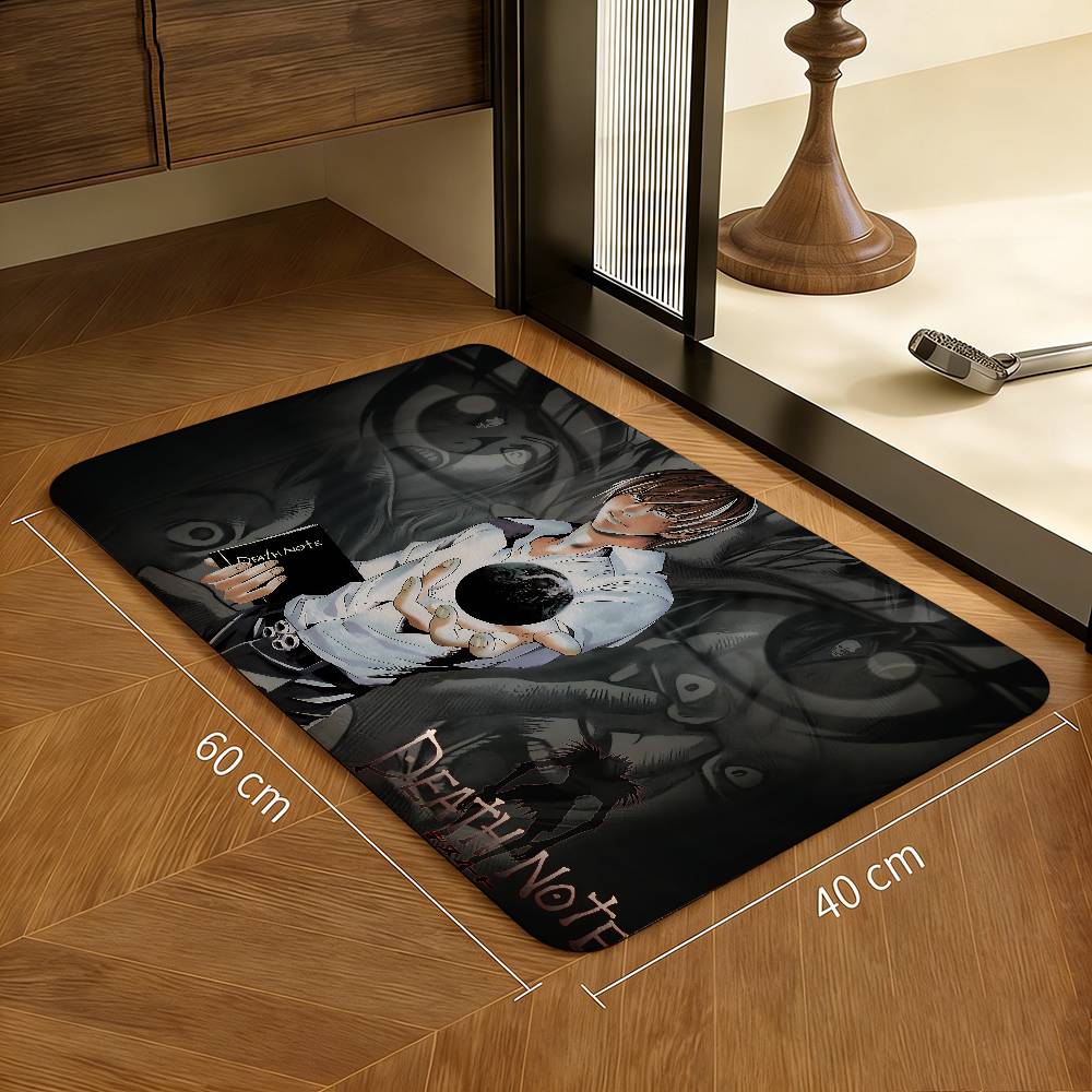 Classic Anime D-Death N-Note Floor Mat Non-Slip Laundry Room Mat Laundry Decor Balcony Child Living Room Bedside Mats