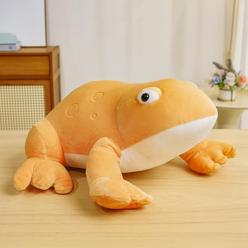 

35CM Cartoon Frog Plush Toy Throw Pillow Large Eyes Green Yellow Frog Doll Birth Date Humorous Present great for daily use 35cm жовтий