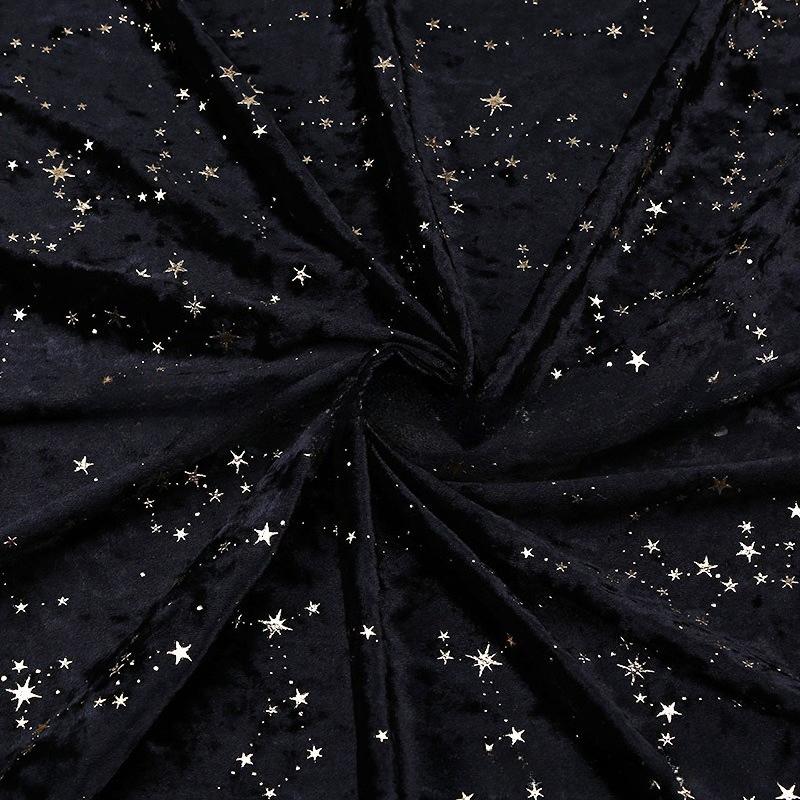 1 Meter Dehnbarer Samtstoff mit Sternmuster Diamantfleece Elastischer Weihnachtsstoff für DIY Nähen Weihnachtsdekorationen