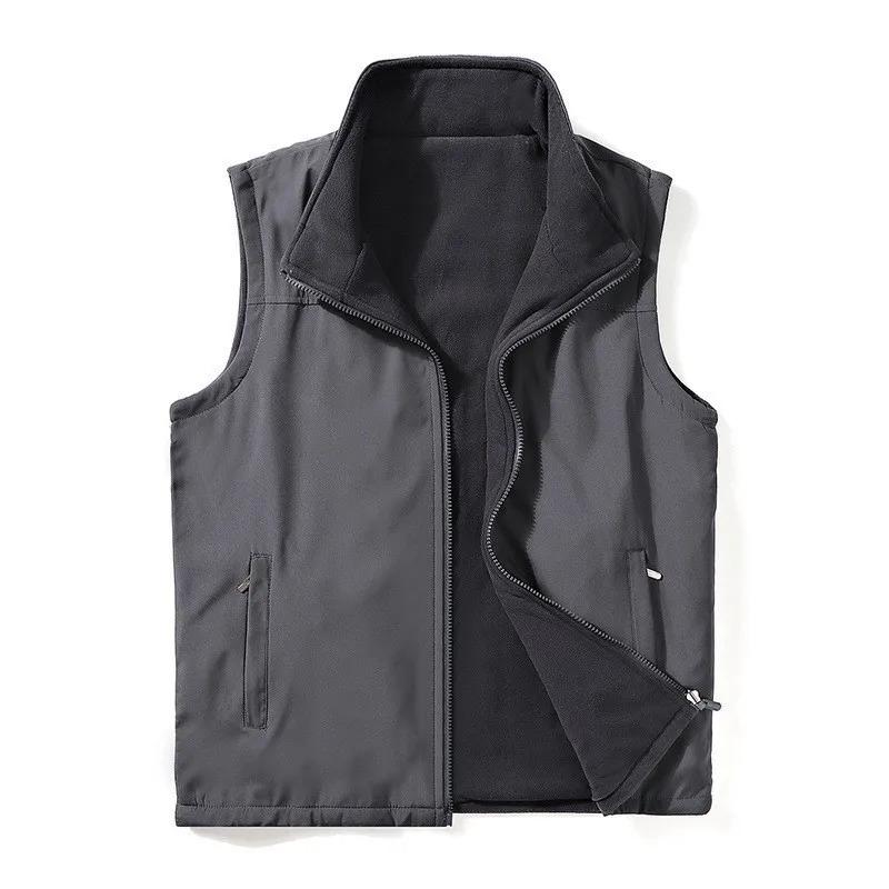 Winter Men;s Vests Fashion Fleece Warm Waistcoats Casual Outwear Thermal Softshell Vests Man Sleeveless Jacket Clothing
