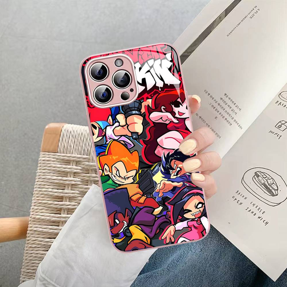 Game F-Friday Night Funkin Tempered Glass For Iphone 14 13 12 11 Pro Mini XS MAX 14Plus X XS XR Fundas