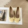 French Retro Light Mouth High Heel Single Shoes Women's 2025 New Summer Bow Flat Grandma Shoes Soft Leather Beanie Shoes