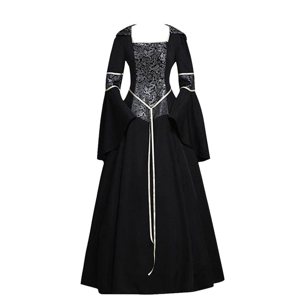 Medieval Gothic Vampire Dress for Women Halloween Party Dance Cosplay Costume