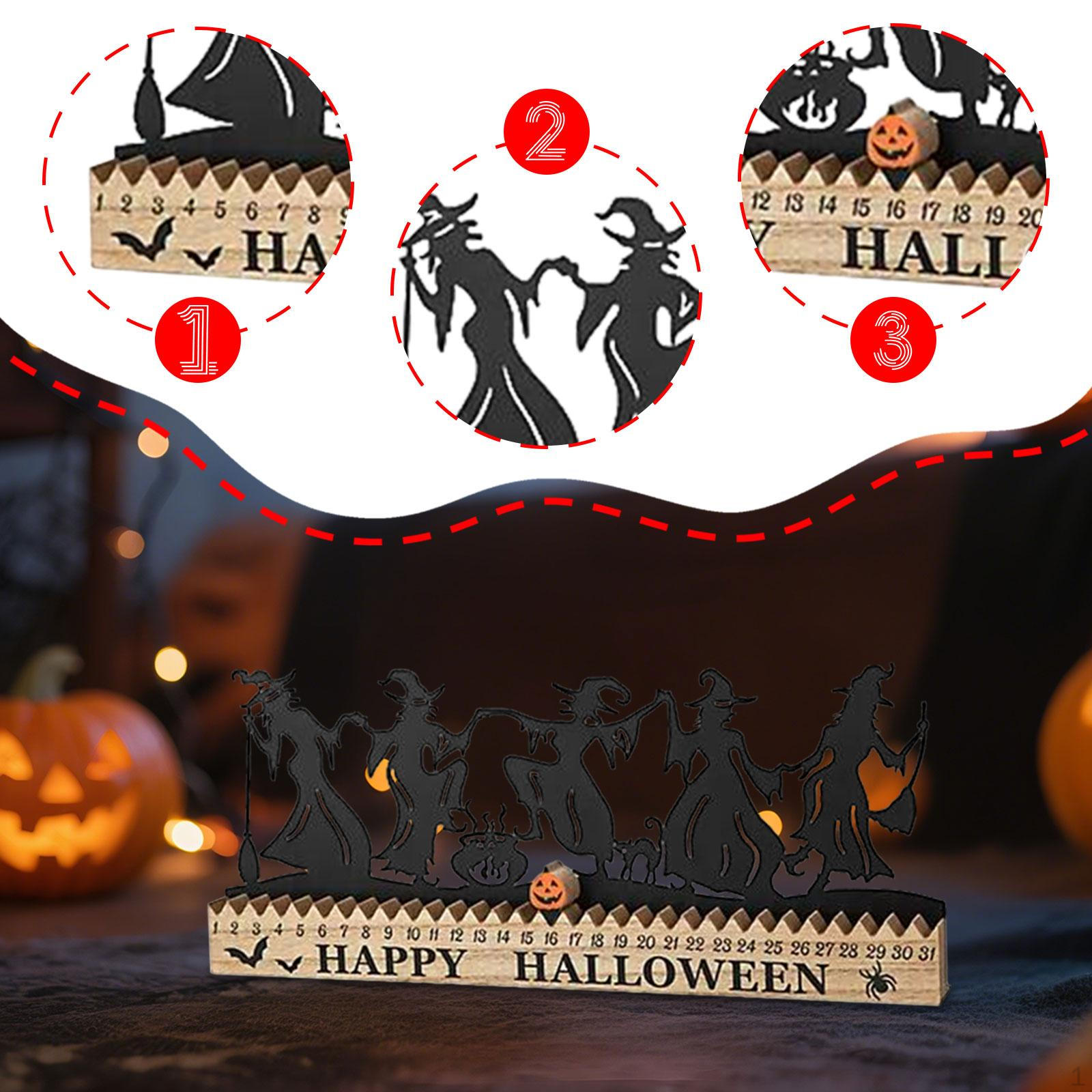 

Halloween Witch Table Sign Centerpiece Desktop Ornament Decoration for Living Room