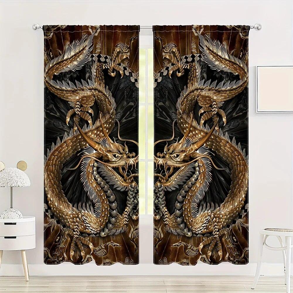 

2pcs Crystal Wind Chimes Thickened Brushed Curtain Rod Pocket Home Decor For Living Room Bedroom Kitchen Bathroom W50xH130(CM)x2PCS-Rod pocket