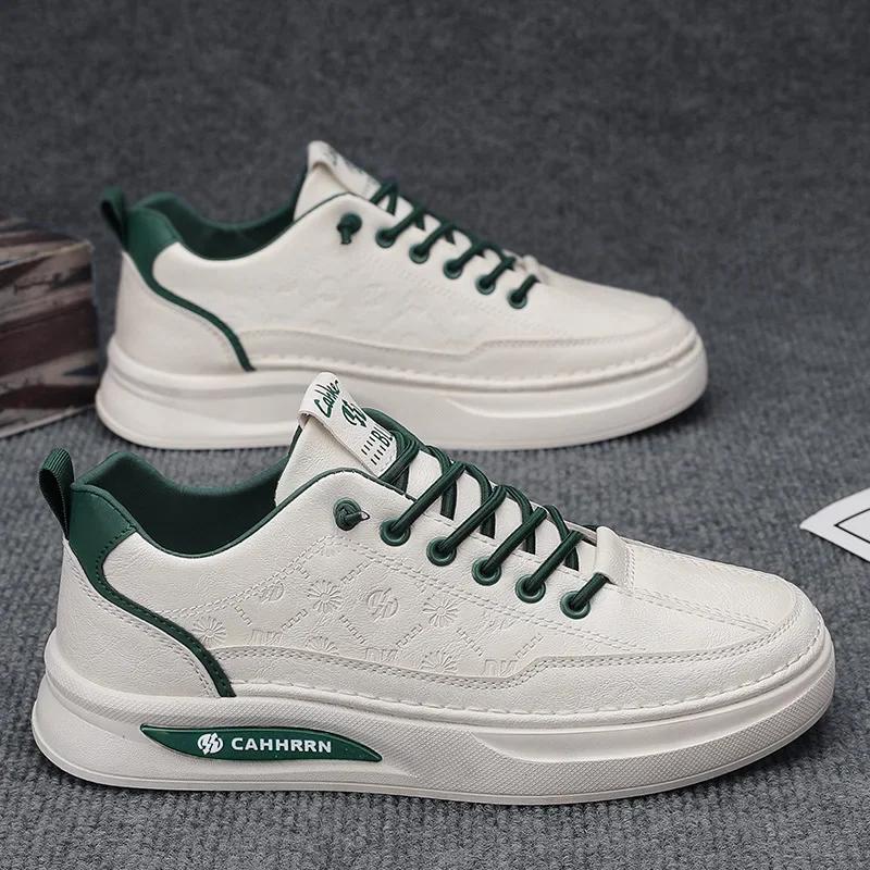 Men Sneakers Outdoor Breathable Sport Fashion Casual Shoes White Platform Skateboard Shoes Comfortable Non Slip Tennis Shoes2025