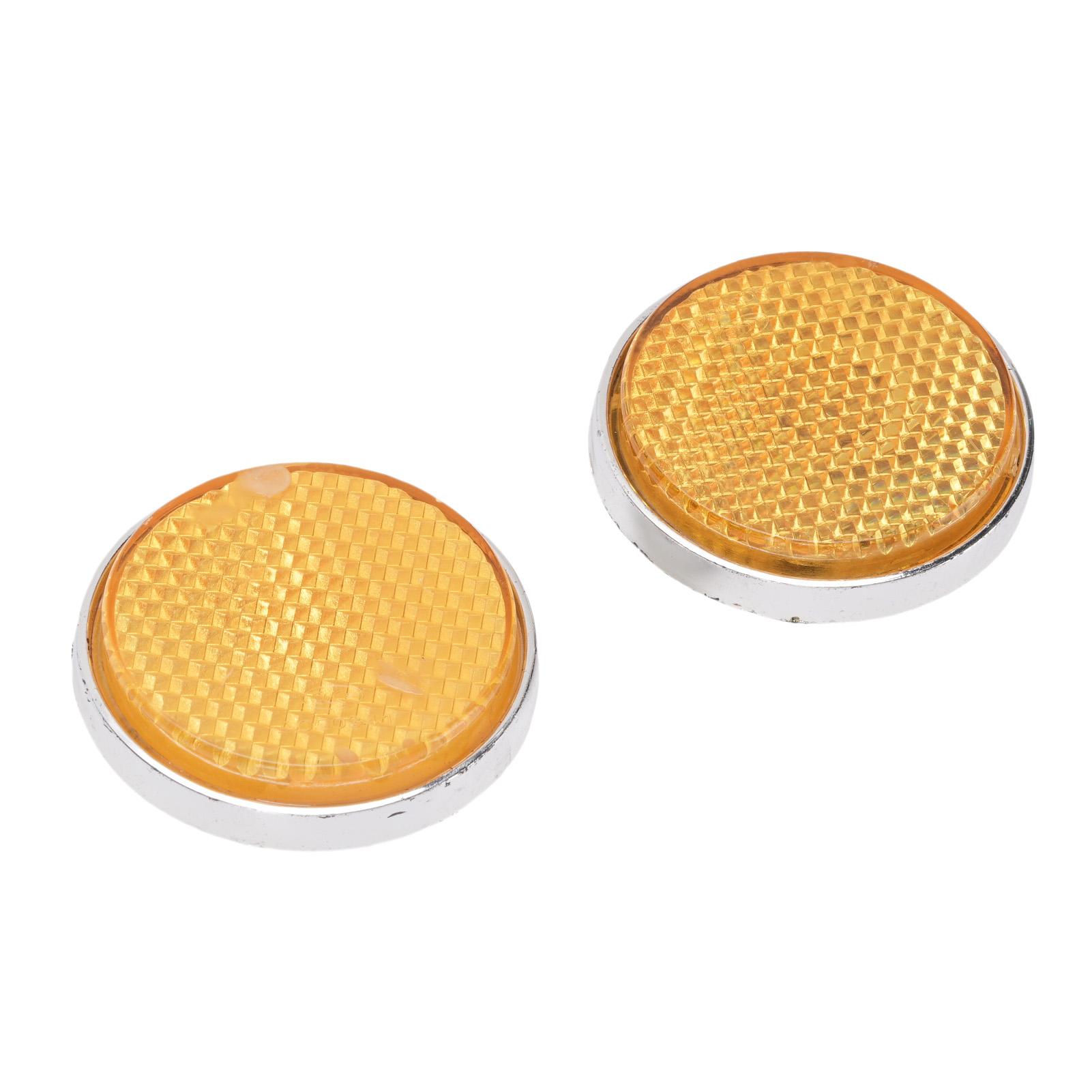 

2PCS Front Fork Cover Reflector Amber M6 Bolt Motorcycle Round Front Fork Reflective Cover