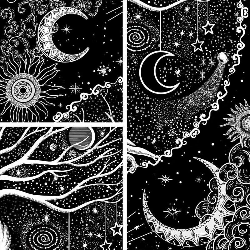 Tree of Life Tapestry Sun Moon Wall Hanging for Bedroom Living Room Dorm Spiritual Boho Home Decor