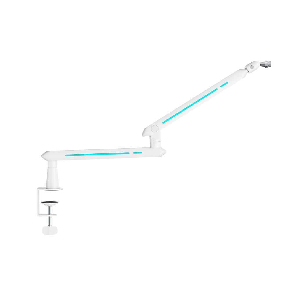 Alterzone ALZ-M5 White/Turquoise Blue Microphone Arm/Stand for Condenser, Dynamic, and Gaming Microphones, Space-Saving Design, 2kg Load Capacity, Inc