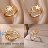 Anti-Stress Angst Fidget Ringe für Frauen Edelstahl Sonnenblume Sonne Stern Spinner Ring Weihnachts Schmuck Geschenke