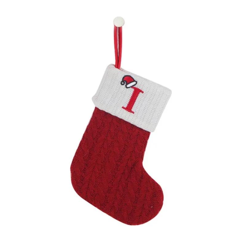 Christmas Socks Pendant Embroidered Children's Candy Bag Letter Christmas Socks Gift Bag Holiday Supplies Christmas Decoration