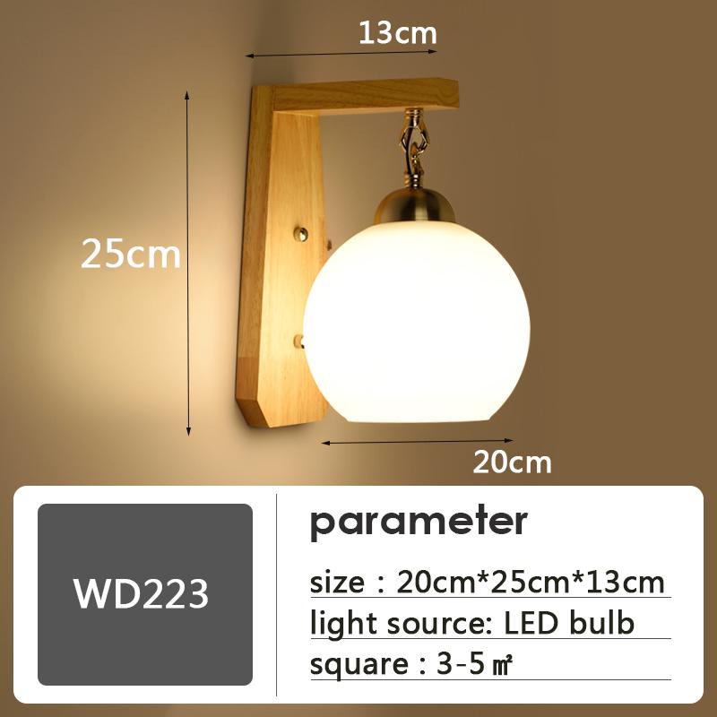 Simple Modern Sconce Wall Light Nordic Living Bedroom Foyer Reading Wood Lighting Bedside Aisle Home Indoor Background Wall Lamp