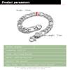 Fashion Men's 100% 925 Sterling Silver Link Chain Bracelet 8 Inches 8/10mm Male Simple Punk Hand Catenary Jewelry
