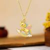 Zodiac Unicorn Pendant Necklace with Enamel and Gold Plating