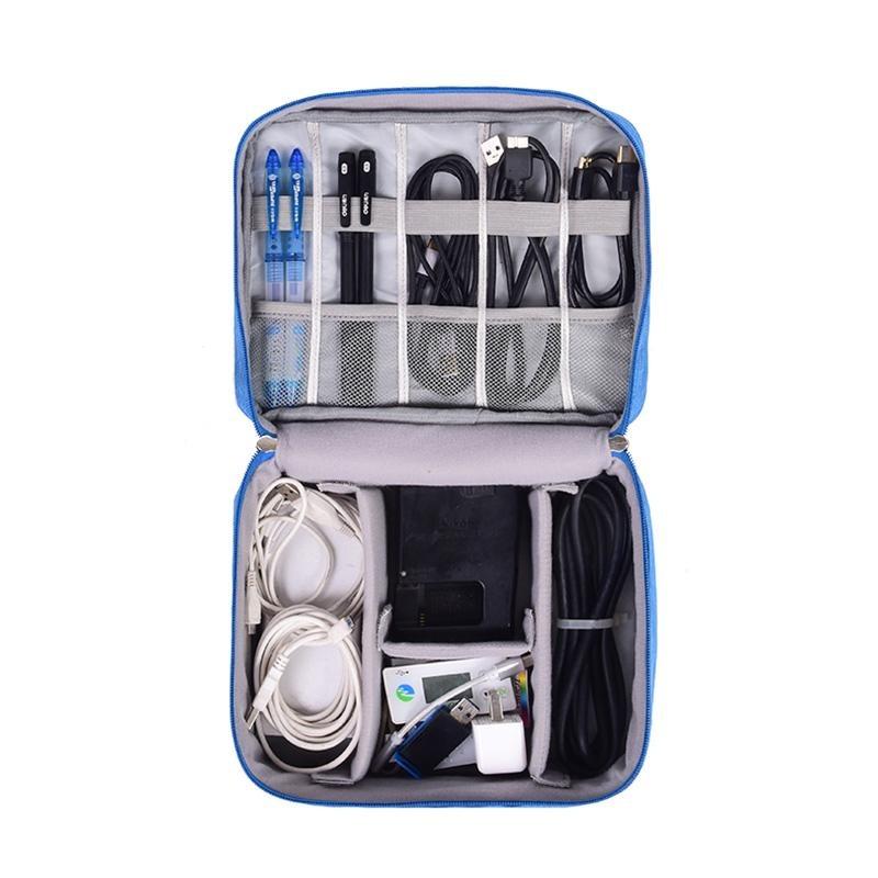 1PC Storage Bag Data Cable Travel Charging Treasure Headset Storage Box Cosmetics Division Storage Digital Bag