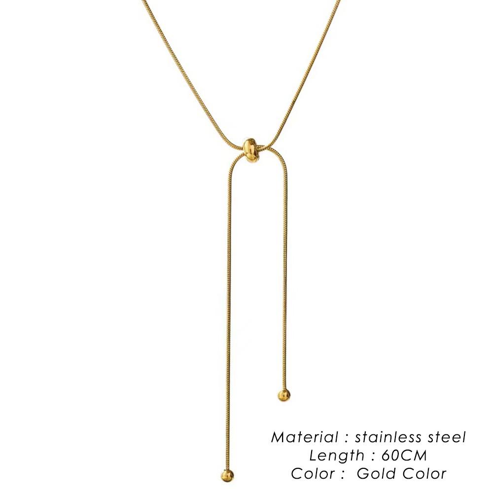 Personalized Snake Chain Adjustable Y Necklace for Woman Clavicle Pendant Stainless Steel Necklace Women s Holiday Gift Jewelry