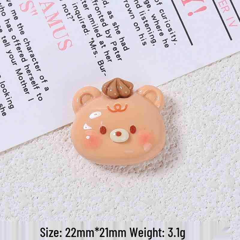 Handmade Resin Bear Hair Clips & DIY Croc Charms - Afternoon Tea Theme Accessories
