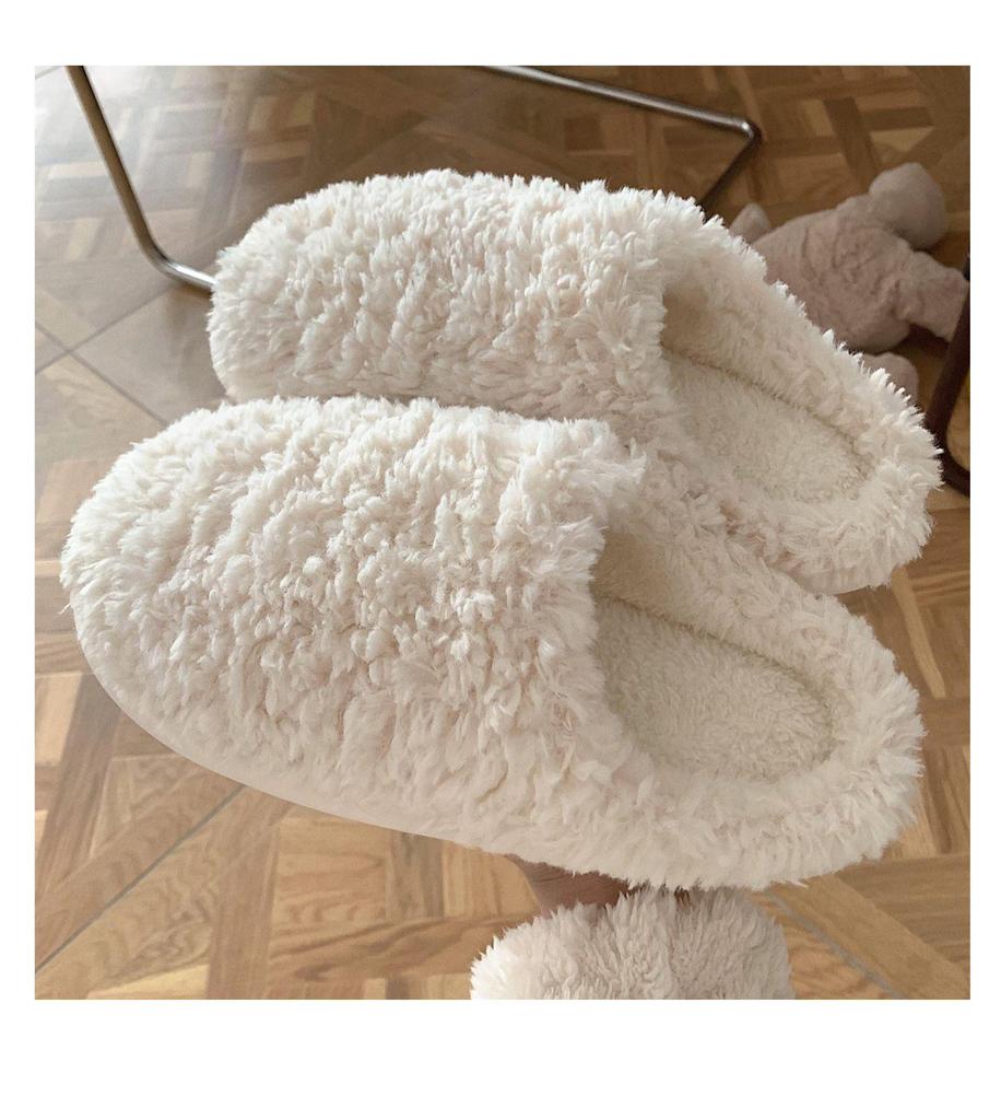 Winter Women's Plush Maternity Slippers - Japanese Style, Warm Wrap-Toe Indoor Cotton Shoes