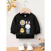 European sizes Kids' Cute Printed Pattern Simple Sweet Beauty  Spring Thin Round Neck Sweatshirts