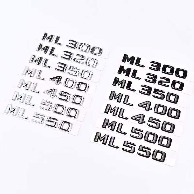 ABS Schwarz Chrom Auto Buchstaben Kofferraum Emblem Abzeichen Für Mercedes Benz ML250 ML270 ML300 ML320 ML 350 500 Logo Aufkleber Zubehör VN9
