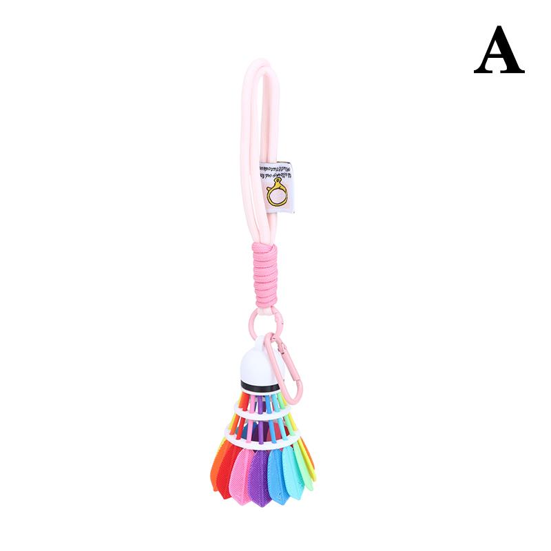 1Pc Colorful Keychain for Badminton Lovers Backpack Pendant and Desk Decor Sports Theme A