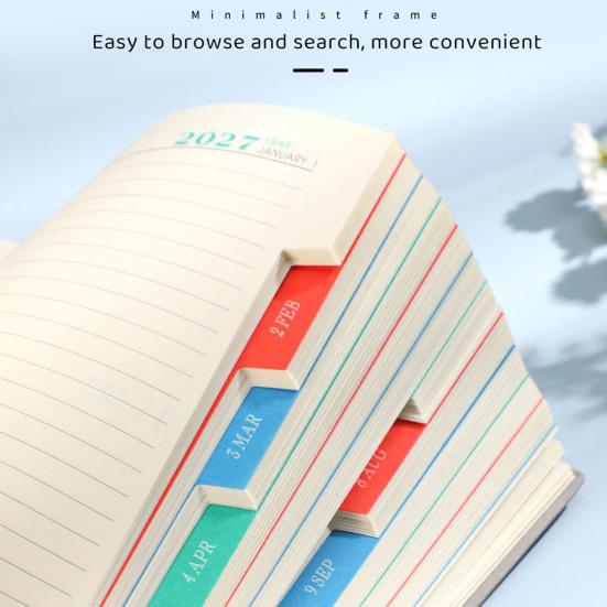 Office Supplies for Planning 2027 A5 Daily Planner, Imitation Leather 320 Page Schedule Notebook with Professional Time Management Journal Ribbon