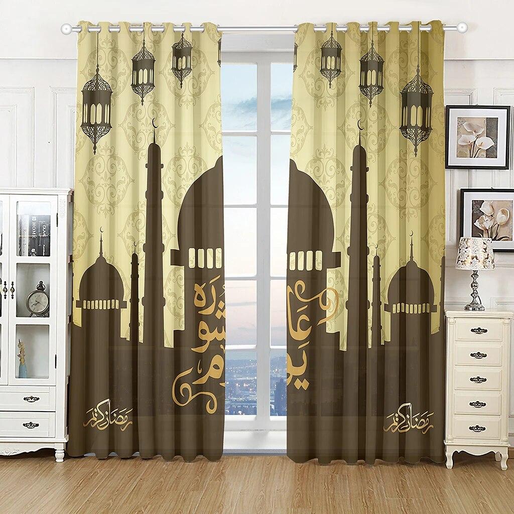 

2 панели в стиле бохо, красочный узор, 65% затемняющие карнизы, карманные шторы для гостиной, кухни, спальни, отеля, ванной комнаты, домашний декор W50xH130(CM)x2PCS-Grommet Top