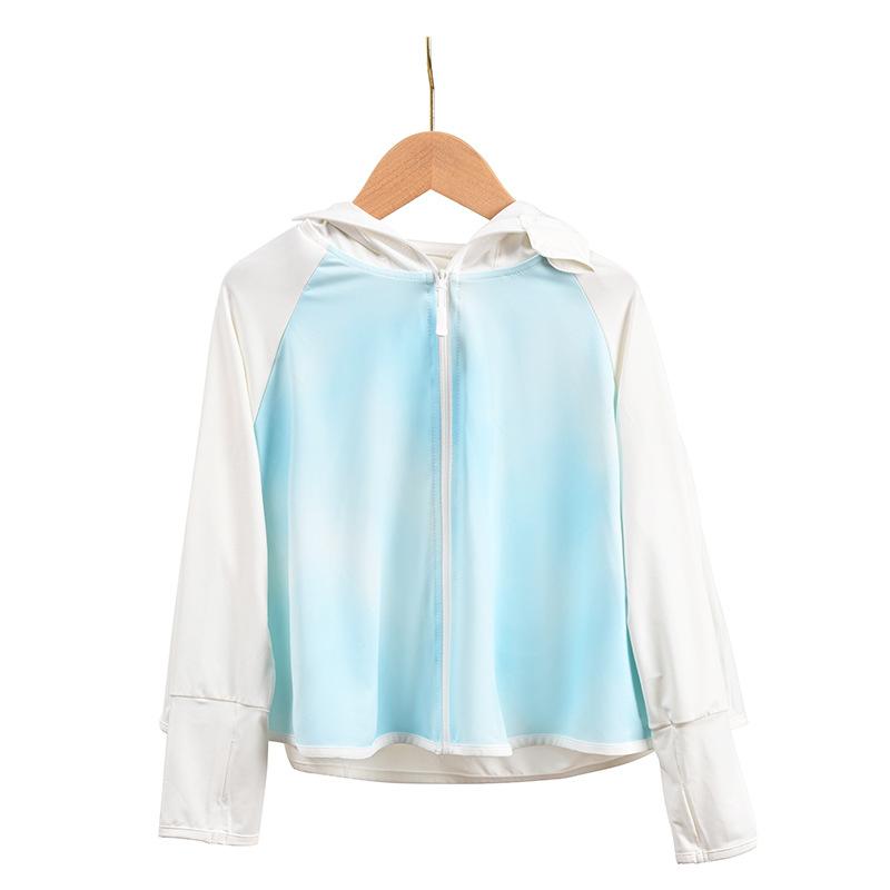 Kids Summer Ice Silk Sun Protection Jacket UPF50+ UV Protection Lightweight Breathable Soft Sun Hoodie for Boys and Girls
