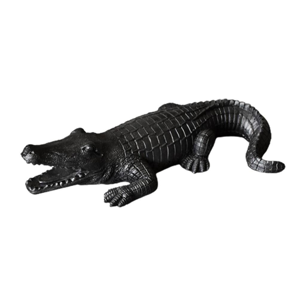 Figurina Coccodrillo Scultura Alligatore Ornamento Artigianato Regalo Souvenir Statua Animale Giardino Resina per Balcone Tavolo Ufficio