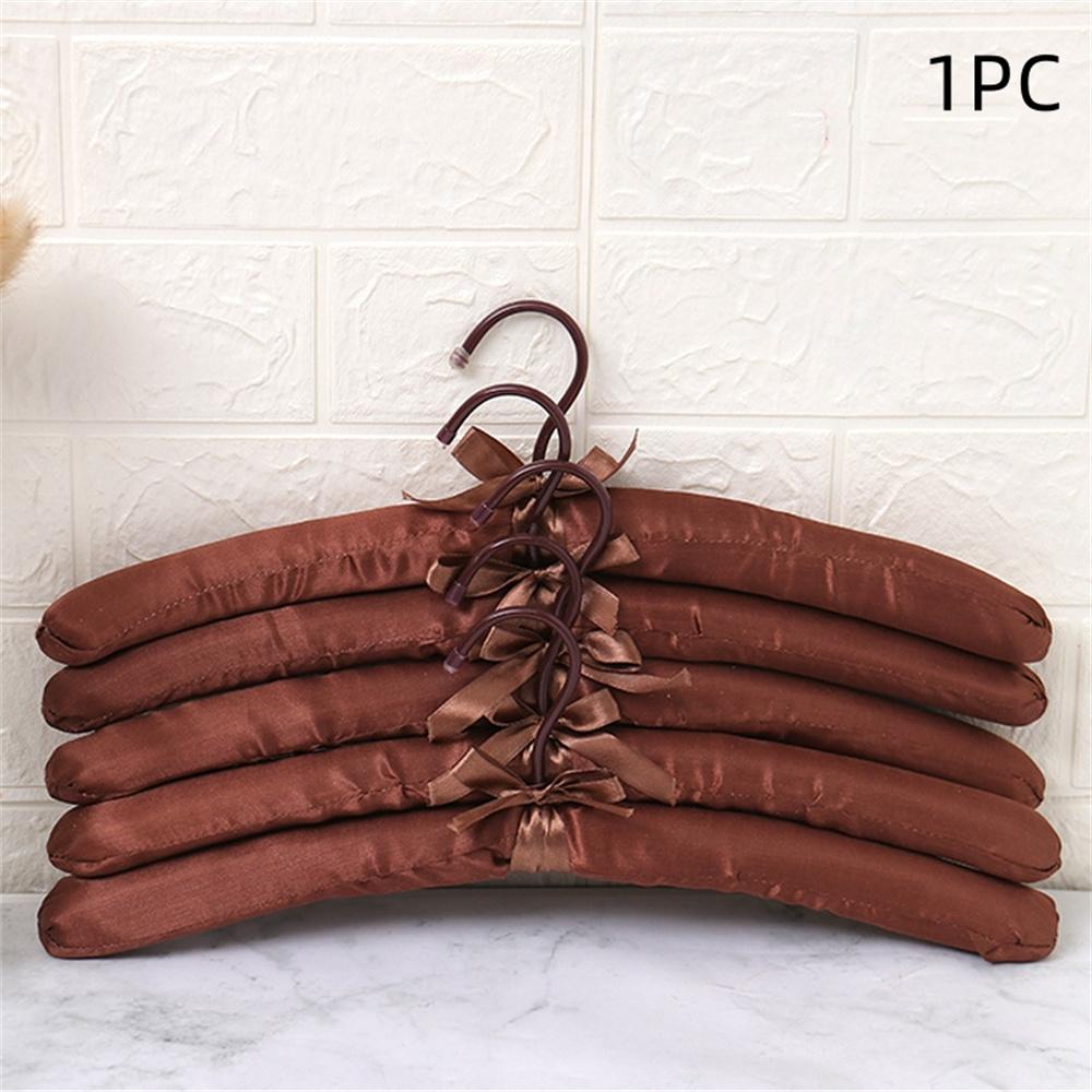 1PC Satin Padded Clothes Hanger Silk Wrapped Coat Rack Wrinkle Non-slip Coat Hanger Dress Clothes Sponge Hanger