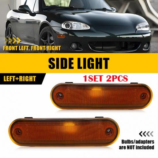 2-8PC For 90-05 Mazda Miata MX-5 Amber Red Front Rear Side Marker Light Housings
