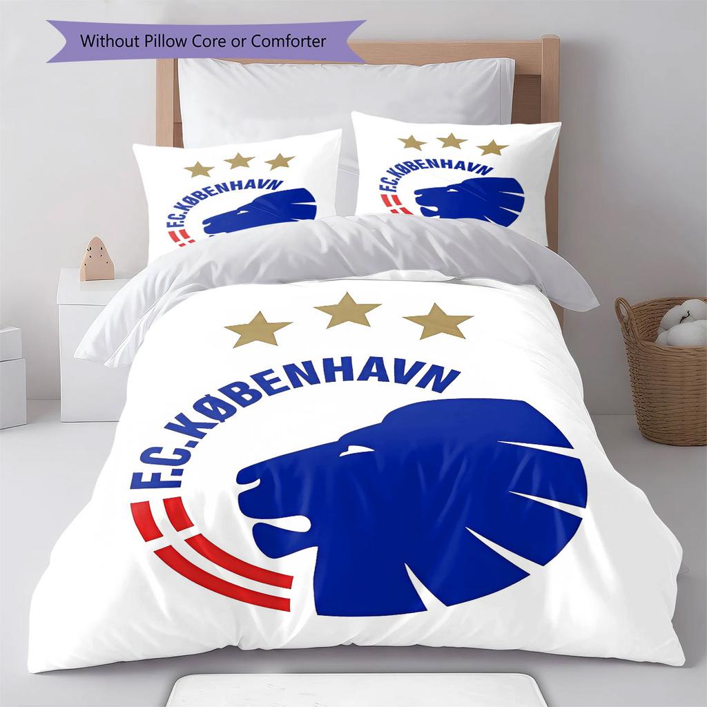 FC Copenhagen Pattern Bedding,Quilt Set Quilt Cover Pillowcase Home Birthday Gift(1 * duvet cover + 2 * pillowcase, without core)