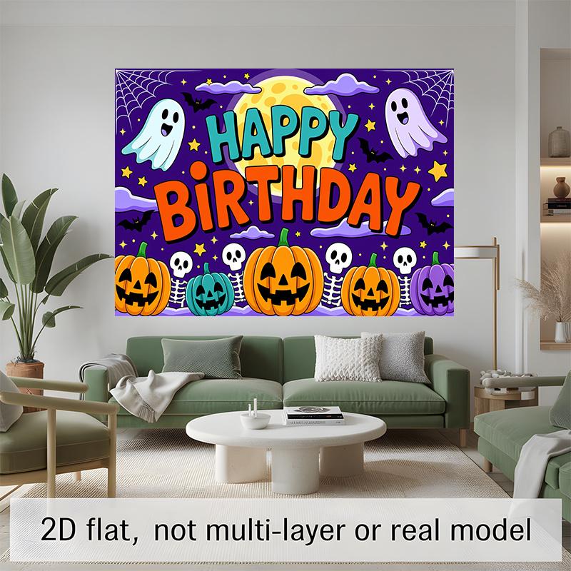 Party Backdrop Halloween Flat Banners Pumpkin Skull Winter Hanging Wedding Parties Event Photo Background Front Door Decor