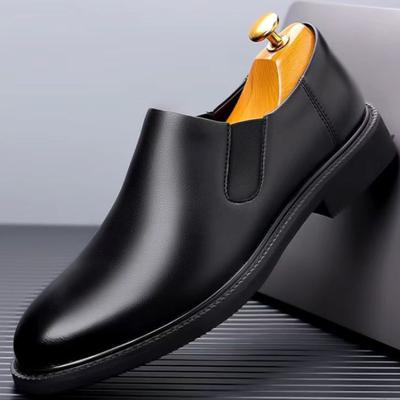 2024Men's Leather Shoes Classic Business Casual Dress Shoe Soft Sole Driving Shoes for Men Oxford Office Shoes Slip-On Loafers