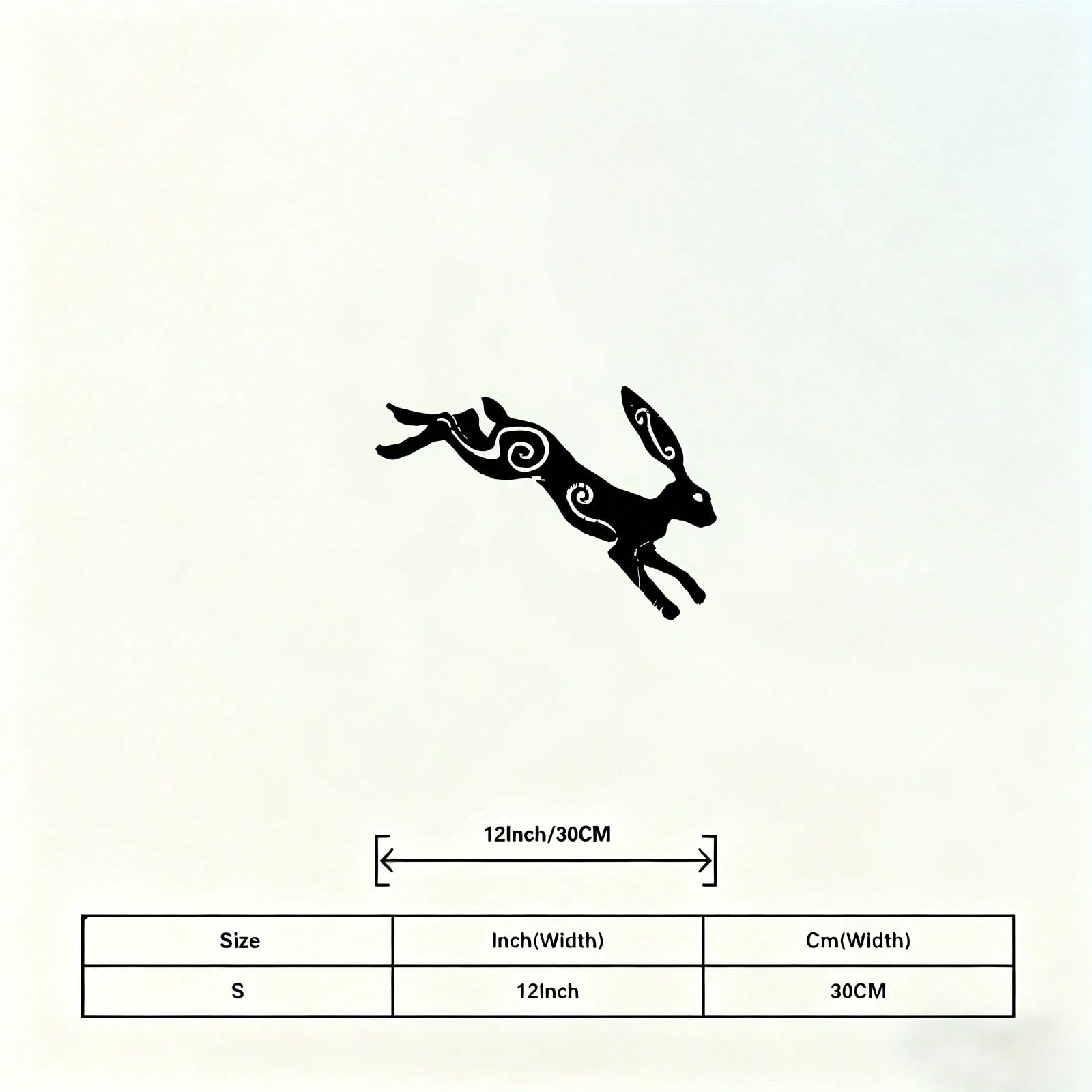 

Metal Mythical Jumping Rabbit Wall Sculpture Powder Coated Art Decor for Living Room Bedroom Gift 20x30