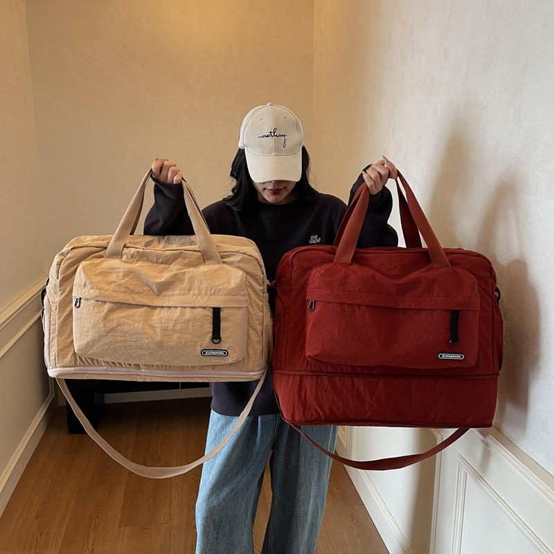 Women's Lightweight Foldable Travel Duffel Bag,Large Capacity Multi Compartment Travel Luggage Bag,Nylon Sports Gym Tote Bags