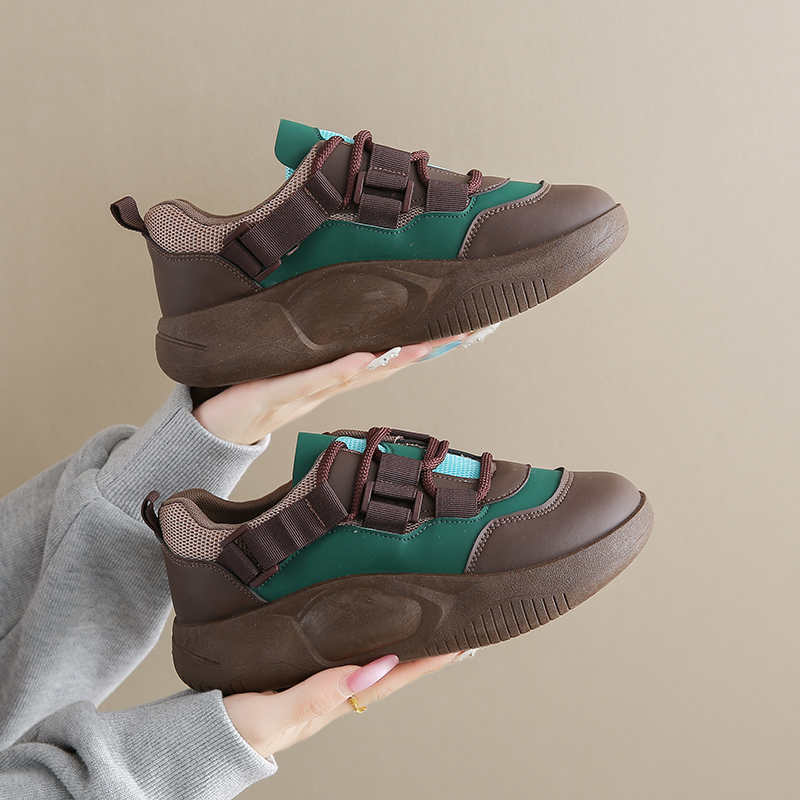 Fashion Spring-autumn Round Toe Black Boot Woman Casual Women's Athletic Shoes Purple Women's Sneakers Sport New Style Team Cute 0