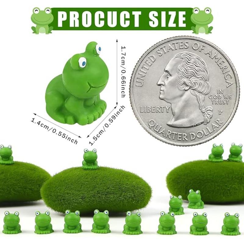100pc Mini Frog Garden Green Frog Figurines Tiny Plastic Frogs Fairy Garden Decor Plants Resin craftwork