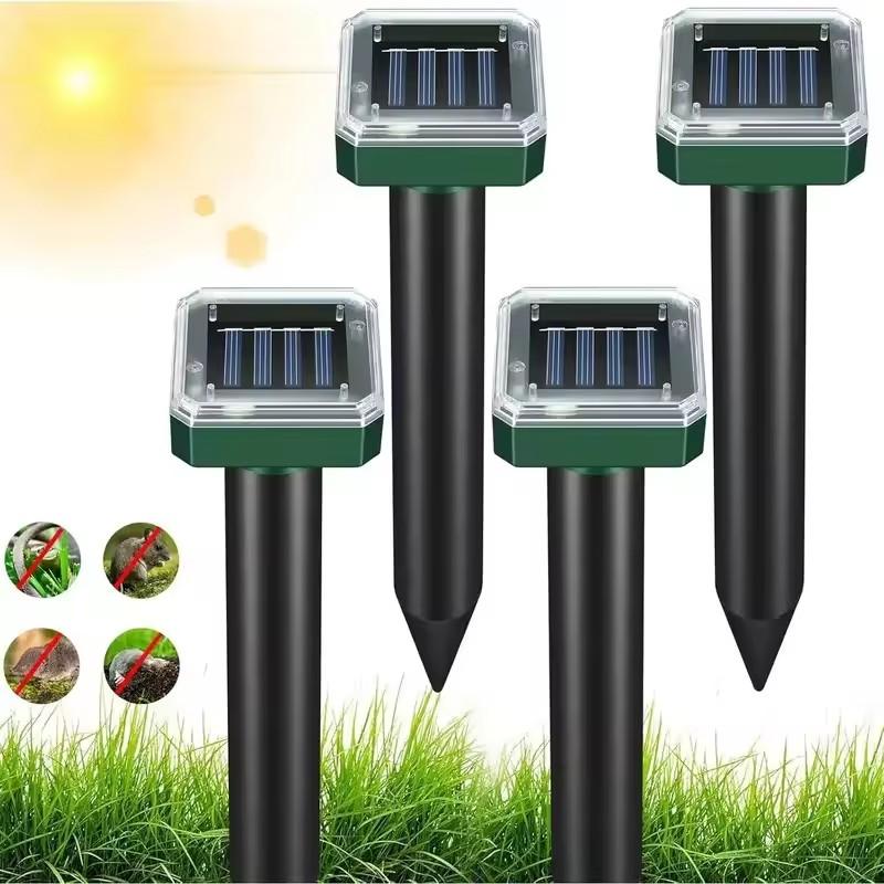 Solar Powered Pest Repeller 8 Pack Ultrasonic Mole Repellent Gopher Vole Snake Rodent Chaser Deterrent for Outdoor Lawn Garden Yards Pest Control
