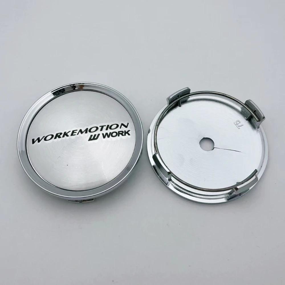 4pcs 75mm 70mm W Work Emotion Logo Emblem Car Wheel Center Caps Wheels Hub Centre Cover Rim Hubcaps Replace Car Accessories