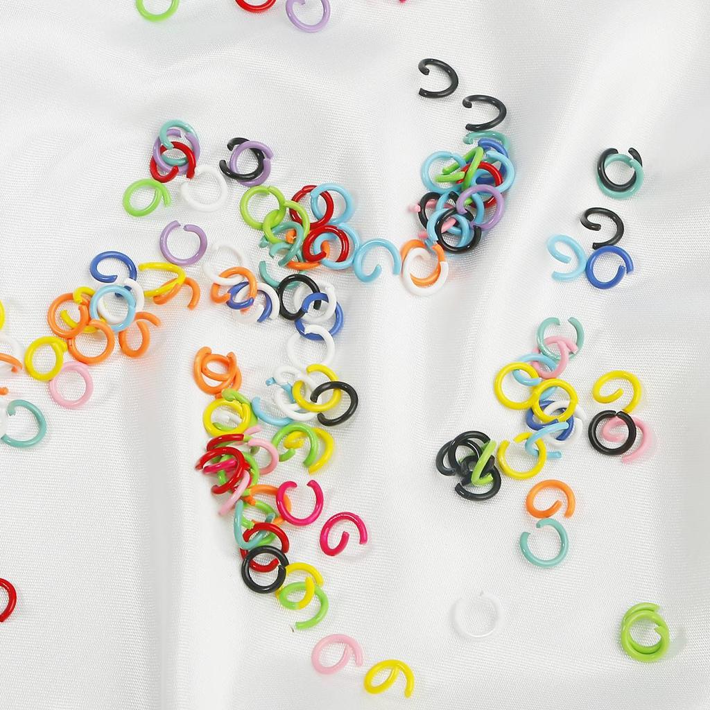 50Pcs Iron Spray Painted Opening Ring Jump Ring For DIY Necklace Bracelet Jewelry Making Craft Accessories