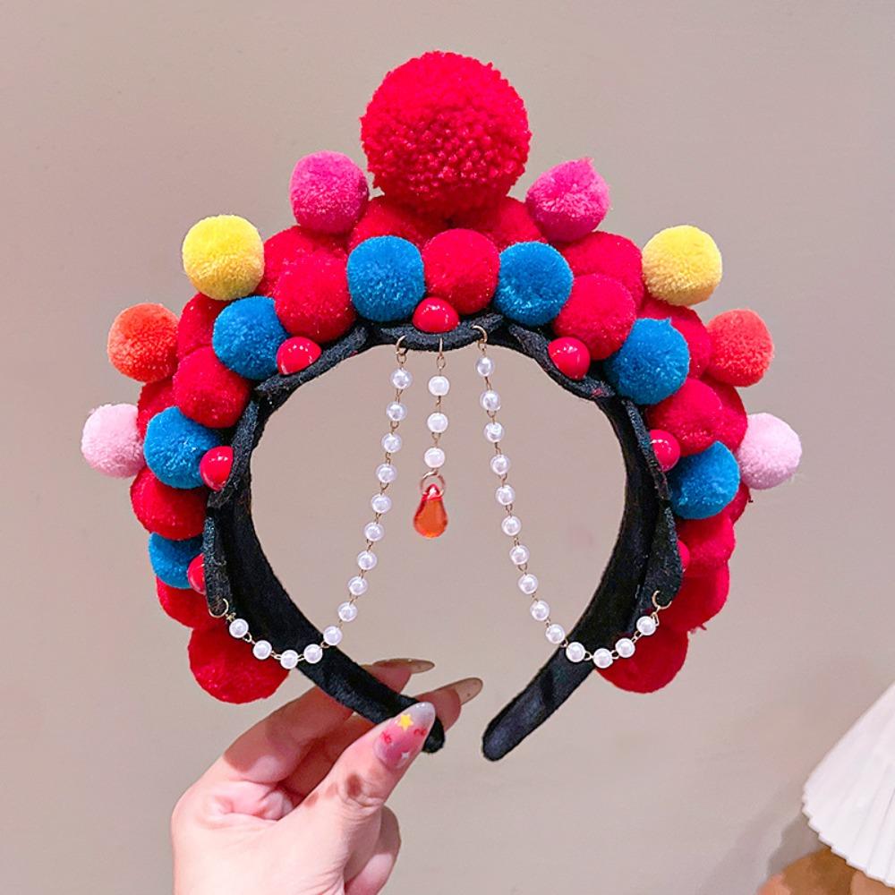 Tassel Chinese New Year Headwear Tang Suit Hair Hoop Hanfu Headwear Beijing Opera Headband  Girls